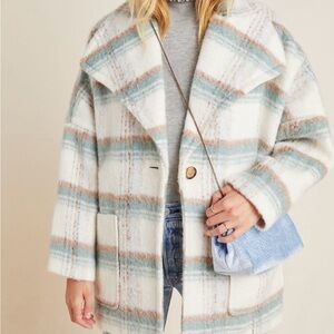 Anthropologie Elsa Plaid Coat